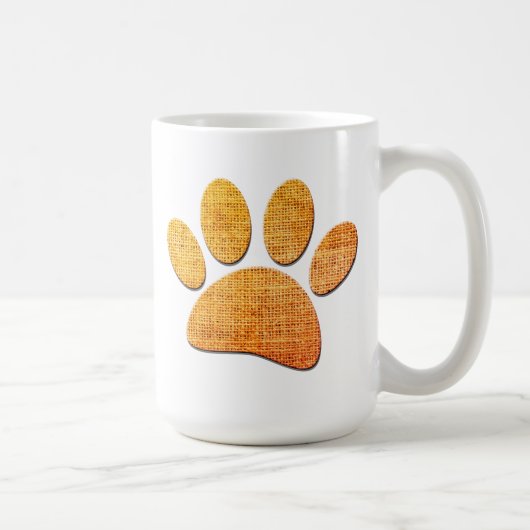 Hond Paw Burlap Aged Print Koffiemok (Rechts)