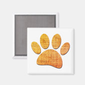 Hond Paw Burlap Aged Print Magneet (Voorkant / Achterkant)
