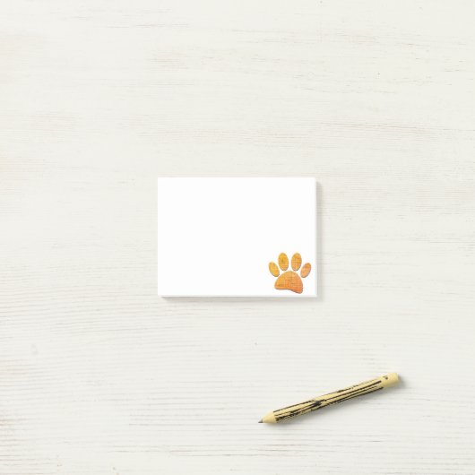 Hond Paw Burlap Aged Print Post-it® Notes (Op bureau)