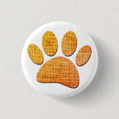 Hond Paw Burlap Aged Print Ronde Button 3,2 Cm (Voorkant)