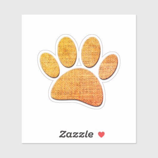 Hond Paw Burlap Aged Print Sticker (Vel)