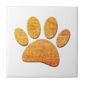 Hond Paw Burlap Aged Print Tegeltje (Voorkant)