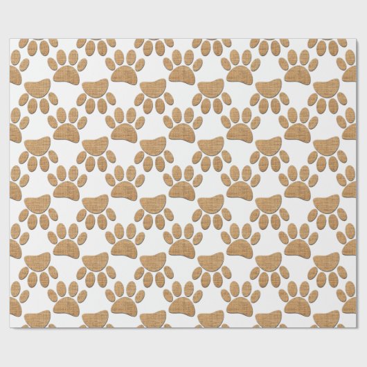 Hond Paw Burlap Print Cadeaupapier (Vlak)