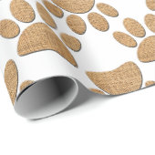 Hond Paw Burlap Print Cadeaupapier (Rol Hoek)