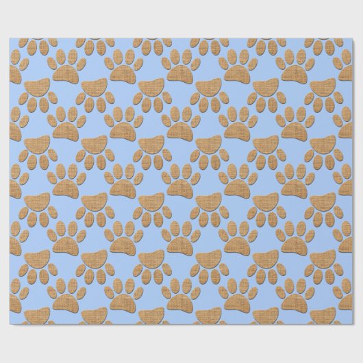 Hond Paw Burlap Print Cadeaupapier (Vlak)