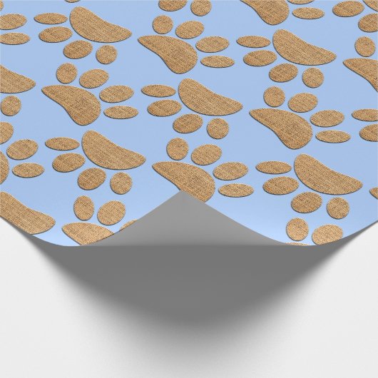 Hond Paw Burlap Print Cadeaupapier (Hoek)