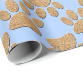 Hond Paw Burlap Print Cadeaupapier (Rol Hoek)