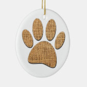 Hond Paw Burlap Print Keramisch Ornament (Rechts)