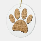 Hond Paw Burlap Print Keramisch Ornament (Links)