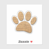 Hond Paw Burlap Print Sticker (Vel)