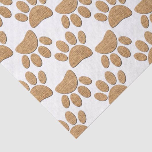 Hond Paw Burlap Print Tissuepapier (Detail)