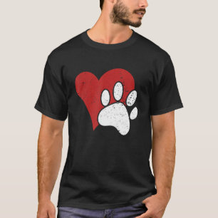 Hond Paw Liefde Hart Prin Voor Vrouwen Hond Mam Gr T-shirt