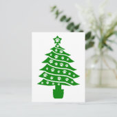 Hond Paw Print Groene Kerstboom Briefkaart (Staand voorkant)