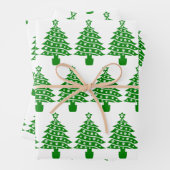 Hond Paw Print Groene Kerstboom Inpakpapier Vel (In situ)