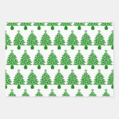 Hond Paw Print Groene Kerstboom Inpakpapier Vel (Voorkant)