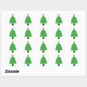 Hond Paw Print Groene Kerstboom Ronde Sticker (Vel)