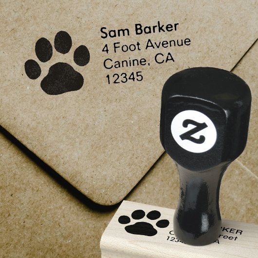 Hond Paw Print Retouradres Leuke Pet Canine Paw Rubberstempel