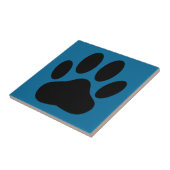 Hond Pawprint Blauwe Achtergrond Tegeltje (Zijkant)