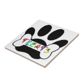 Hond Pawprint Bone Treats Custom Individual Tegeltje (Zijkant)