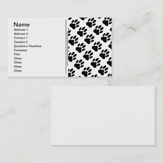 Hond Pawprint Custom Visitekaartje (Voorkant / Achterkant)