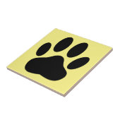 Hond Pawprint Gele Achtergrond Tegeltje (Zijkant)