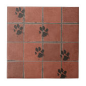 Hond Paws Terracotta Paw Tracks | Tegeltje (Voorkant)