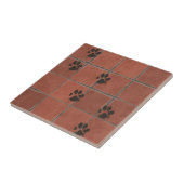 Hond Paws Terracotta Paw Tracks | Tegeltje (Zijkant)