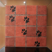 Hond Paws Terracotta Paw Tracks | Tegeltje
