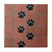 Hond Paws Terracotta Vloer Trail van Paws | Tegeltje (Voorkant)