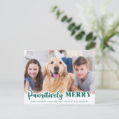 Hond Pawsitive Merry Schattige gepersonaliseerde h Feestdagenkaart (Staand voorkant)