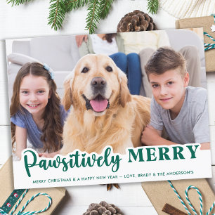 Hond Pawsitive Merry Schattige gepersonaliseerde h Feestdagenkaart