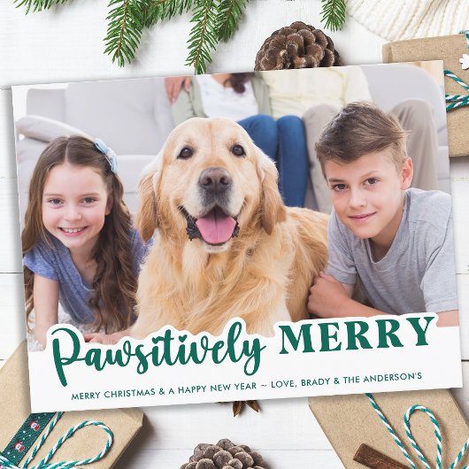 Hond Pawsitive Merry Schattige gepersonaliseerde h Feestdagenkaart