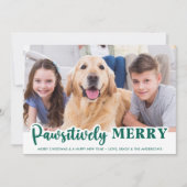Hond Pawsitive Merry Schattige gepersonaliseerde h Feestdagenkaart (Voorkant)
