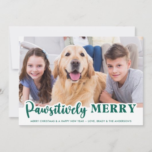 Hond Pawsitive Merry Schattige gepersonaliseerde h Feestdagenkaart (Voorkant)