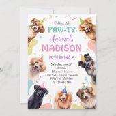 Hond Pawty Verjaardag Kaart (Voorkant)