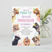 Hond Pawty Verjaardag Kaart (Staand voorkant)