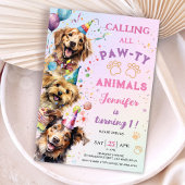 Hond Pawty Verjaardagsfeestje Meisje 1e Verjaardag Kaart