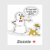 Hond Pees op Sneeuwman Joke Contour Cut Sticker (Vel)