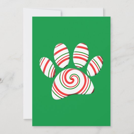 Hond Peppermint Swirl Poot in rood groen wit Kaart (Voorkant)