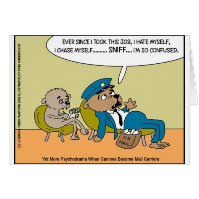 Hond per Post Therapie Grappige Afwijkende Cartoon (Voorkant Horizontaal)