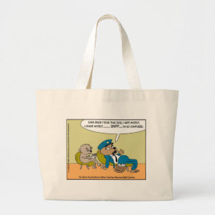 Hond per Post Therapie Grappige Afwijkende Cartoon Grote Tote Bag