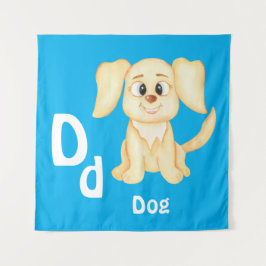 Hond personaliseer ABC: Letter D - Voeg je naam to Wandkleed