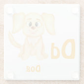 Hond personalizeer ABC: Letter D - Voeg je naam to Glazen Onderzetter (Achterkant)