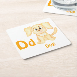 Hond personalizeer ABC: Letter D - Voeg je naam to Kartonnen Onderzetters