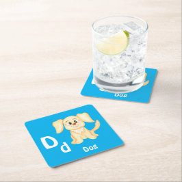 Hond personalizeer ABC: Letter D - Voeg je naam to Kartonnen Onderzetters
