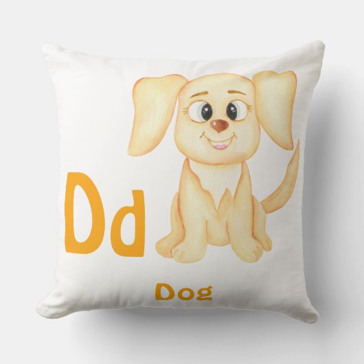 Hond personalizeer ABC: Letter D - Voeg je naam to Kussen (Voorkant)