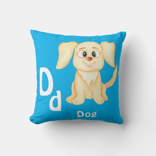 Hond personalizeer ABC: Letter D - Voeg je naam to Kussen (Voorkant)