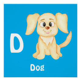 Hond personalizeer ABC: Letter D - Voeg je naam to Perfect Poster