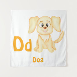Hond personalizeer ABC: Letter D - Voeg je naam to Wandkleed