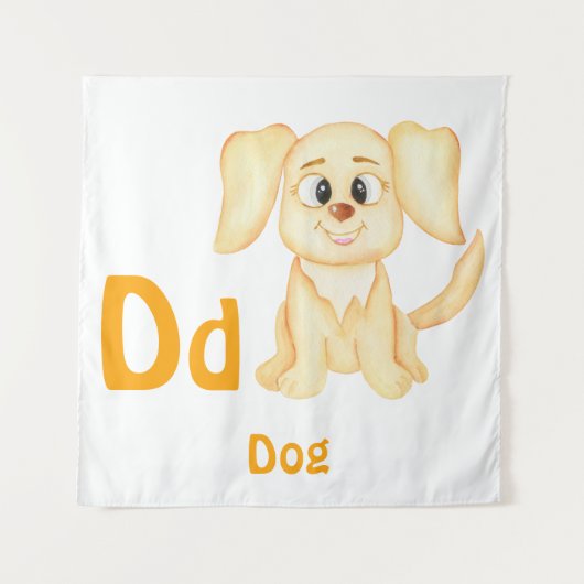 Hond personalizeer ABC: Letter D - Voeg je naam to Wandkleed (Voorkant)